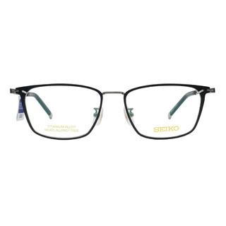 SEIKO 精工 眼镜框男女款全框钛材经典远近视眼镜架HA1512 163 54mm中灰色