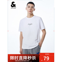 杰克琼斯 杰克·琼斯（JACK&JONES）男士夏季情侣舒适潮流个性印花多色基础短袖T恤223101179 A06本白1 185/104A/XL