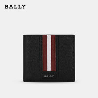 BALLY 巴利 男士经典皮质短款钱包条纹拼色黑色钱夹 6224893