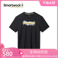 Smartwool新品男女运动短袖美利奴图案T恤吸湿羊毛印花短袖6983