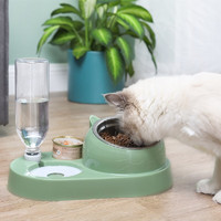 PAKEWAY 派可为 猫咪饮水器猫盆狗狗双碗自动宠物碗喂食器狗碗猫碗猫猫用品