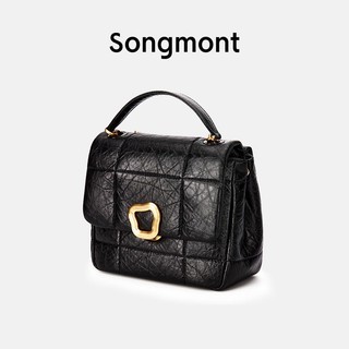 Songmont 崧 中号巧克力包系列云吞锁扣设计师新款头层牛皮链条小方包