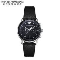 EMPORIO ARMANI 旗舰店手表男 正品运动休闲风时尚黑色质感男士腕表AR11143