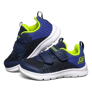 SKECHERS 斯凯奇 400044N 男童休闲运动鞋 海军蓝色/蓝色 22码