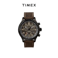 TIMEX 天美时 远征系列夜光户外运动潮流复古真皮表带男表T49905