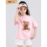 binpaw 女童夏季T恤印花小熊 粉红色 多款可选