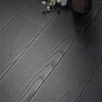 力欧霸 10mm强化复合地板纯黑色纯白色木地板浮雕光面亮面工程板 1 木纹黑色(30平起发)