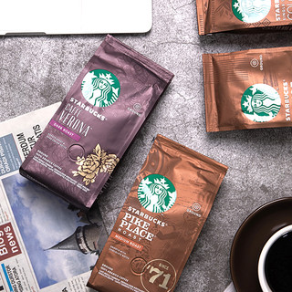 星巴克咖啡豆粉意式浓缩中度深度烘焙新鲜手冲美式黑咖啡粉现磨 特选综合研磨咖啡粉 ❤ 200g/袋