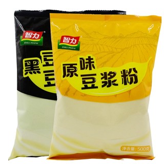 智力原味/黑豆豆浆粉500g*3袋早餐店速溶冲饮豆浆谷物营养家庭装 黑豆味500g*3袋