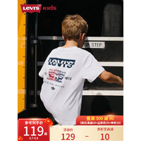 Levi's李维斯童装23夏季男童短袖T恤儿童经典双马标上衣 明亮白 110/56(5)