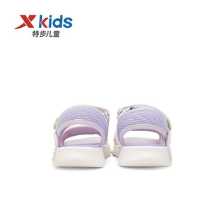 特步（XTEP）童鞋儿童凉鞋幼小童女童露趾凉鞋防滑舒适夏季鞋子 乌紫色/婴粉 27码