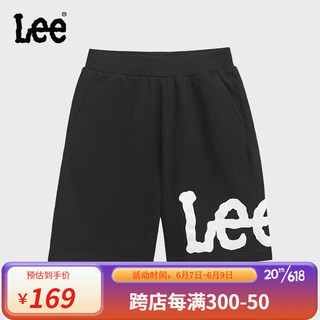 Lee童装夏季儿童短裤男女2023新品商场同款中大童棉弹宽松休闲运动裤 黑色 130