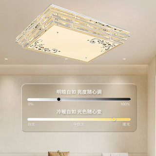 KIMHUAN 金幻 LED水晶灯长方形客厅吸顶灯现代简约灯具886系列1.2米带遥控160W