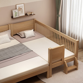 艺市拼接床实木儿童床婴儿床带护栏加宽小床单床 床边床 三面护栏 180*60*40可定做