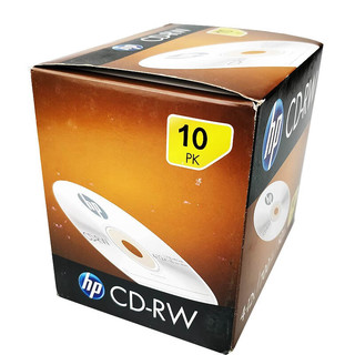 惠普HP 4-12速 CD-RW 可擦写 空白CD光盘 700MB 刻录盘 单片盒装重复使用cdrw CDRW 单片装 10张