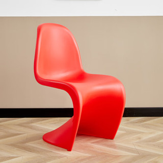 迈亚家具潘东椅梳妆凳子北欧家用餐椅可叠放简约设计师洽谈网红塑料靠背椅 红色 1把单价
