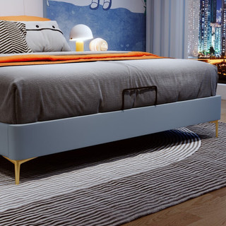 水星青少年床 皮床轻奢现代简约小户型单人床软包床 1.2*2.0米 单床
