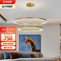 米光惠佳（miguanghuijia）客厅吊灯现代简约大气圆环灯具大全2023年新款轻奢餐厅灯 单圈40高1.5米遥控调光