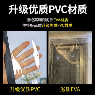 沐凡（mufan）空调门帘夏季防风保温挡风隔断pvc塑料透明免打孔磁吸对开高透帘 PVC透明磁吸门帘 100*200cm