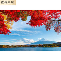莱杉日本富士山挂画 日本富士山图片风景大海报樱桃花酒屋餐厅酒吧房 2 50X70cm