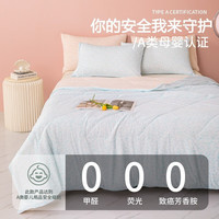 曼克顿（MANKEDUN）A类抗菌夏被凉感丝单双人被子夏季空调被亲肤被芯 肌理-蓝拼橙（双面可用） 150*200cm