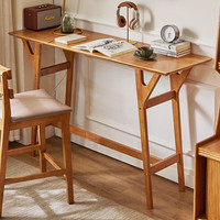 爱必居实木吧桌餐桌高脚桌书桌小户型台桌单桌樱桃木色休闲吧台桌