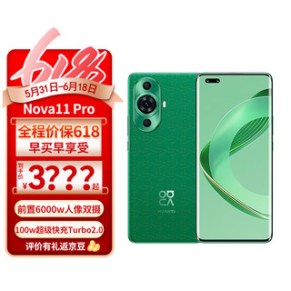 HUAWEI* nova 11 Pro 前置6000万人像双摄 后置5000万超感知影像 256GB 11号色 华为鸿蒙智能手机