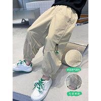 迈兜熊(MAIDOUXIONG)男童夏季裤子2023新款休闲裤儿童春秋款防蚊裤夏装薄款夏款长裤潮 卡其色 120