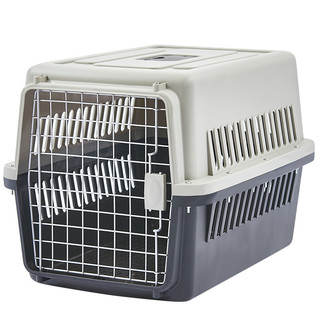宠物码头 宠物航空箱猫咪空运包猫笼外出猫笼子猫包大号拉杆箱 黑色（大号）建议40斤内