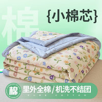 安睡宝（SOMERELLE）全棉夏凉被空调被夏天单人纯棉夏被薄被子可机洗夏季新疆棉花棉被 花满城-蓝 220*240cm单夏被