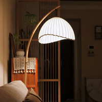 灯屋侘寂风装饰落地灯复古卧室客厅沙发摆件书房竹木树干落地台灯