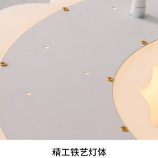 鹿家良品（LUUGAA）现代简约奶油风网红LED主卧室客餐厅儿童房间蜂巢吸顶灯 三色光54cm24W