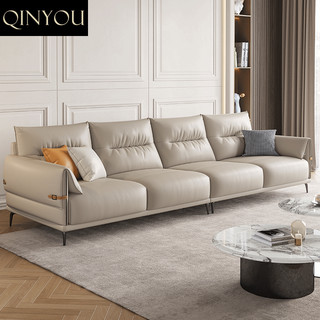 亲友（qinyou）2023年新款意式极简布艺沙发组合大小户型客厅家具整装布沙发 双扶手单人位1.1M