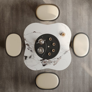 诗蓝迈 茶台 现代简约小户型烧水壶一体泡茶桌可移动家用阳台茶桌椅组合 茶台+元宝椅*2 0.9m