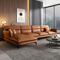 都市名门现代轻奢真皮沙发客厅意式极简沙发组合家具家居小户型简欧风格