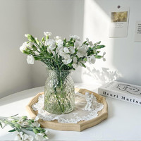 盛世泰堡 玻璃花瓶 小花瓶立体浮雕法式收口款16cm