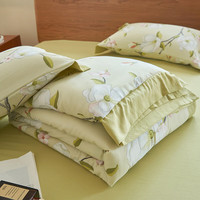 安睡宝（SOMERELLE）A类透气双层纱大豆纤维夏凉被四件套抗菌单人空调被夏季薄被子 绽放 200x230cm床盖四件套