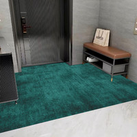 茗芮居超薄地垫可剪裁3mm可吸水进门脚垫 家用入户门地垫可擦洗门口防滑 墨绿遐想 60x90厘米-超薄3mm