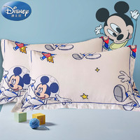 Disney 迪士尼 枕头套磨毛枕套一对儿童枕套卡通学生枕芯套单人枕套成人大号枕套家用48*74cm-米奇