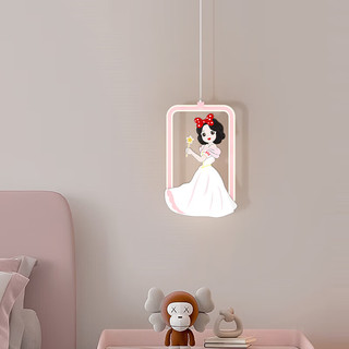 英格照明儿童房时尚可爱女孩公主房间灯创意个性白雪公主小魔女LED小吊灯 D款-白色 白光
