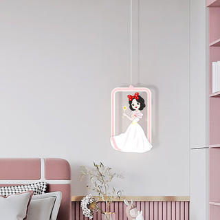 英格照明儿童房时尚可爱女孩公主房间灯创意个性白雪公主小魔女LED小吊灯 D款-白色 白光