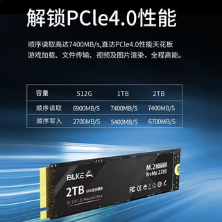 BLKE 联想笔记本电脑SSD固态硬盘M.2接口NVMe协议PCIe 4.0固态拯救者游戏本升级硬盘 联想笔记本专用SSD固态硬盘 1TB