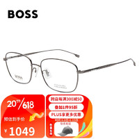 HUGO BOSS 光学镜架男女款枪灰色钛镜框枪灰色镜腿眼镜框眼镜架 1297F R80 57MM