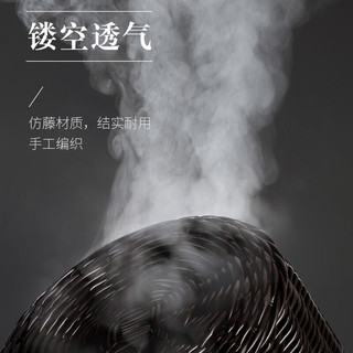 卡洛特（KLUOT）仿藤脏衣篮脏衣篓简约壁挂脏衣服收纳筐脏衣服收纳篮置物篮 棕黑灰渐变特大号47*46*35