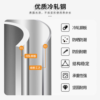 中伟（ZHONGWEI）家用钢制书架书柜落地书架通玻对开门八层储物柜手办展示柜