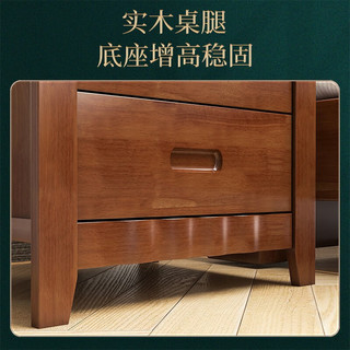 乐造（LEZAO）全实木床头柜新中式现代简约家用收纳柜卧室简易床头置物储物柜 胡桃色