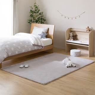 NITORI宜得利家居简约日式客厅卧室床边毯子长方形家用兔毛绒地毯 浅摩卡 100x140cm