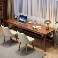 聚林鸟实木双人书桌办公桌工作台简约家用电脑桌书房写字学习桌窄长条桌 单桌 180*55*75cm