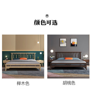 中伟（ZHONGWEI）实木床温莎床简约中式橡木床主卧专用大床1.8米气压款