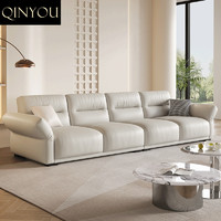 亲友（qinyou）2023新款意式极简布艺沙发组合大小户型客厅家具整装猫爪布布沙发 直排2.2M